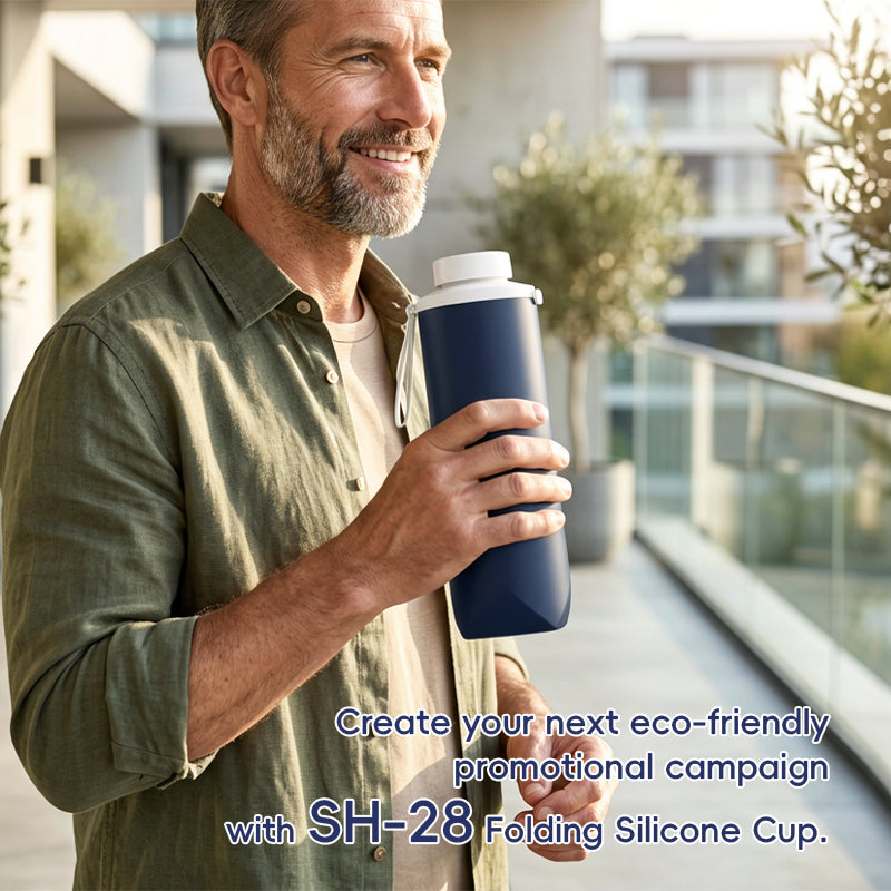 SH28 Silicone Collapsible Water Bottle Portable Foldable Travel Cup