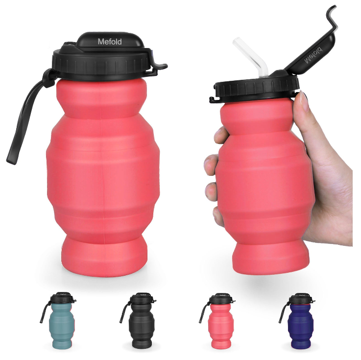 Mini Collapsible Water Bottle with Straw