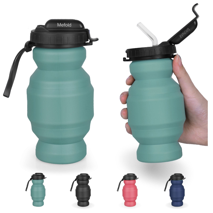 Mini Collapsible Water Bottle with Straw